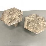 Pair of Italian marble coffee tables, circa 1970.