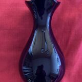 Limoges porcelain vase cobalt blue peacock motif orientalist flowers