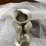 Silver metal candle holder