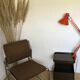 Vintage 60/70s chrome and fabric chair
