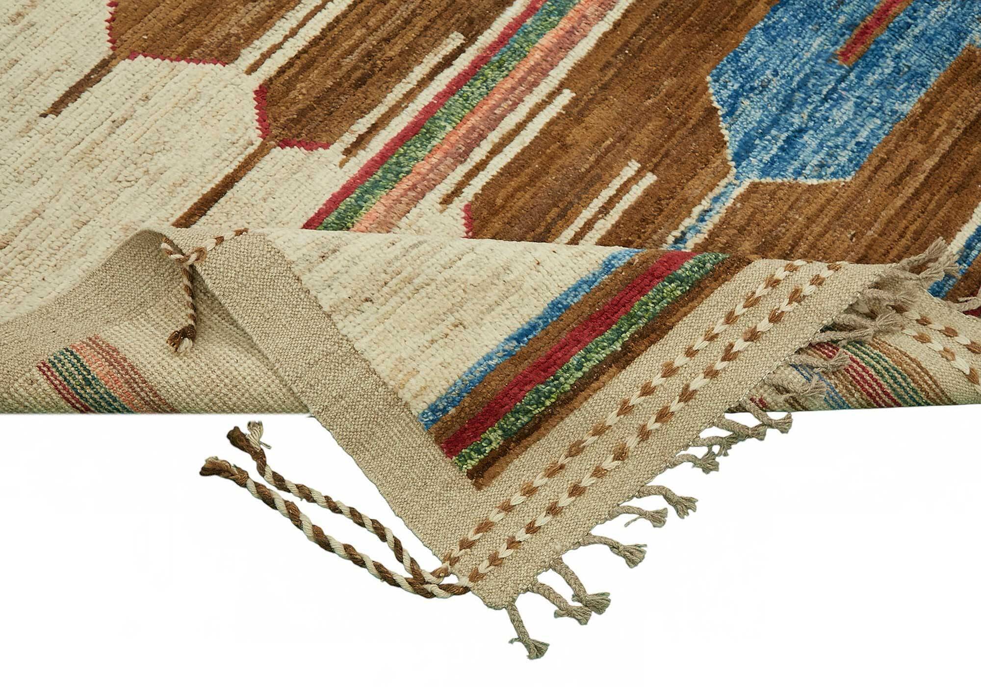 Tapis décoratif tribal en laine multicolore fait main 206 cm x 299 cm