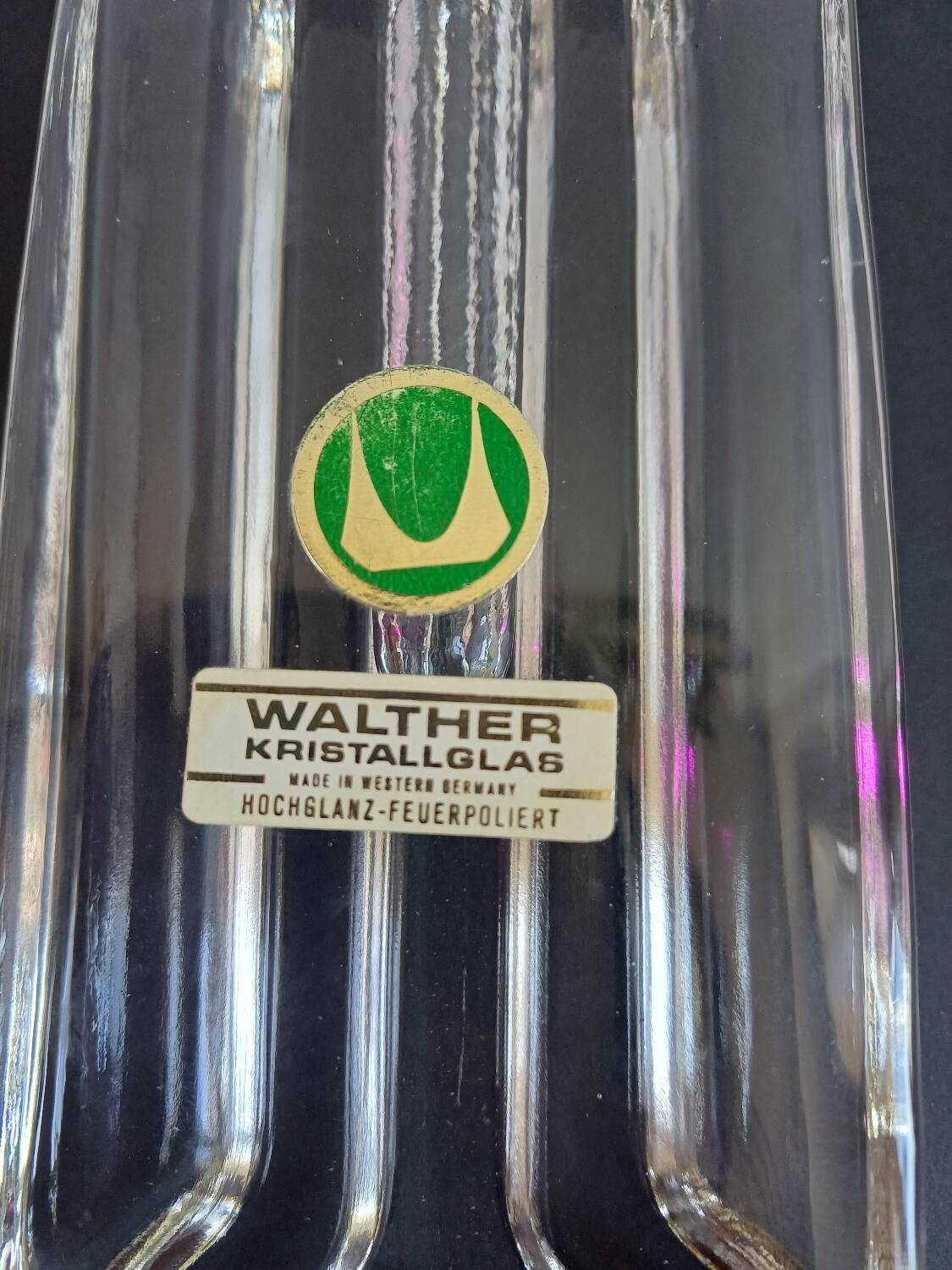 Vase en cristal Walther Kristallglas style Bauhaus