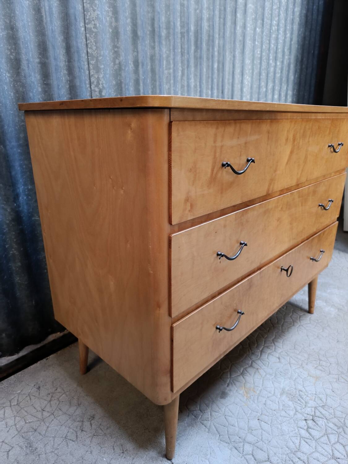 Vintage Scandinavian wooden chest of drawers