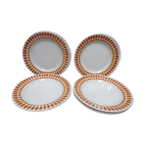 5 Digoin Sarreguemines dessert plates