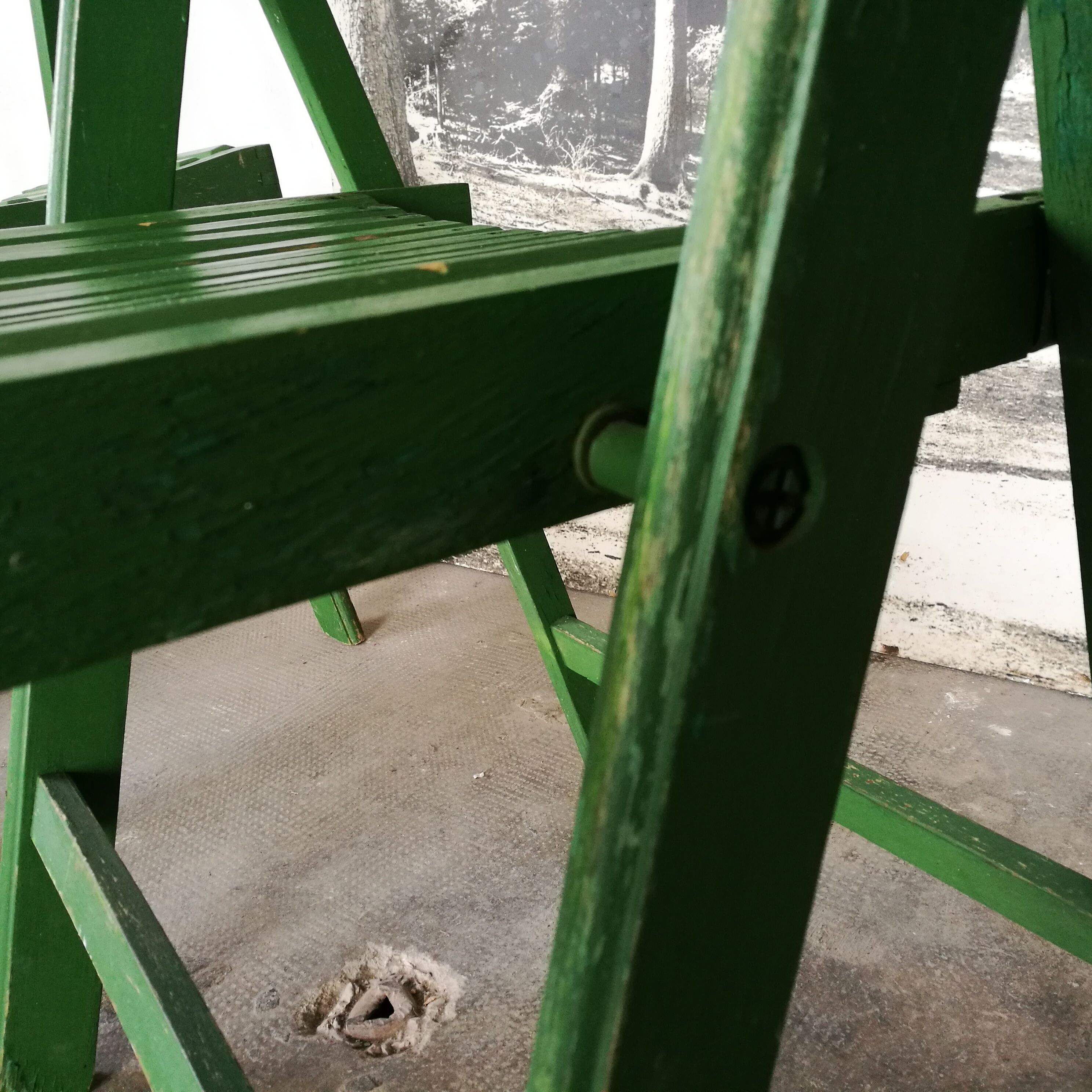 Set of 5 wooden folding chairs