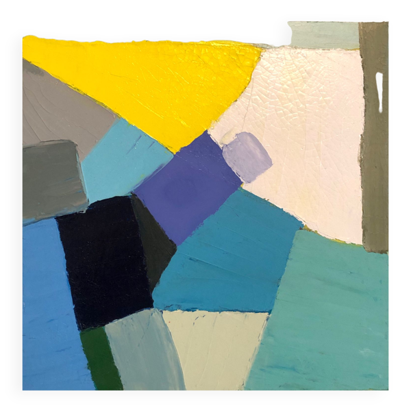 Tableau Huile au Couteau Bleu