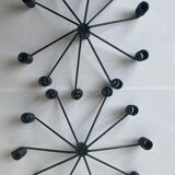 Pair of candlesticks in twisted metal wire folded 1960