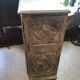Sideboard Louis XVI epoch XIXth patinated gray with 2 doors