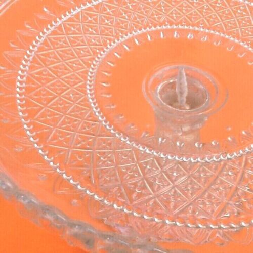 1930s Standing cut Transparent glass Scalloped décor Shower foot ...