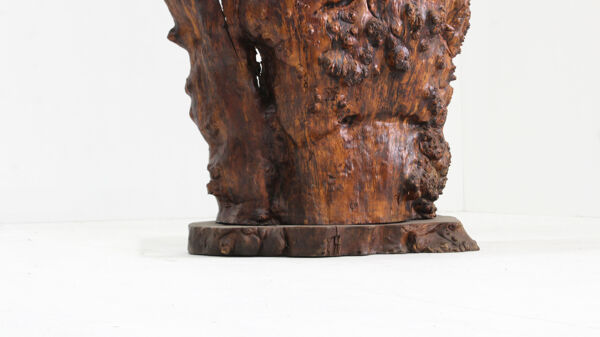 Console bar en tronc d'arbre brutaliste des années 1970