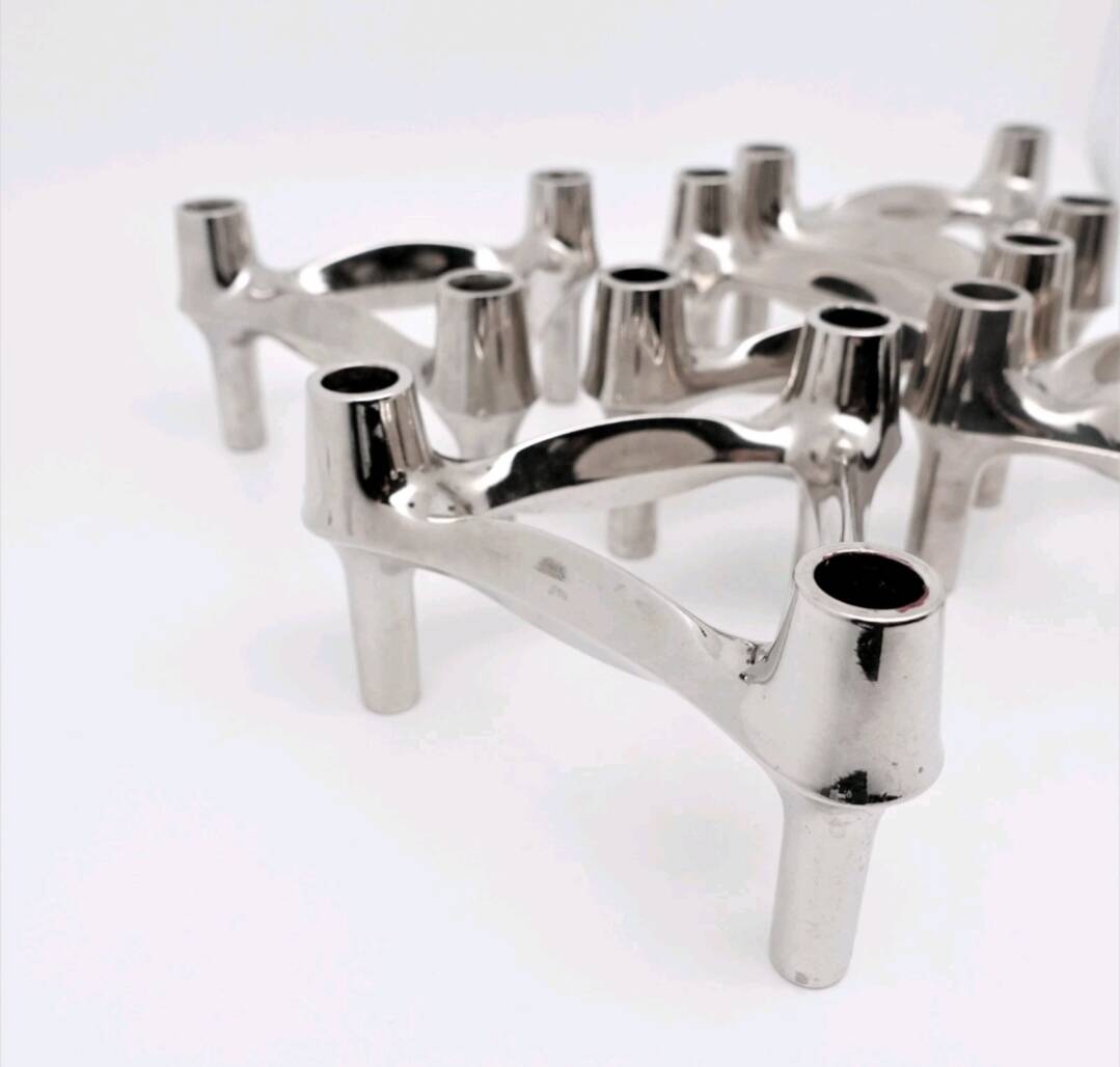 Lot 5 bougeoirs modulables BMF NAGEL 1970