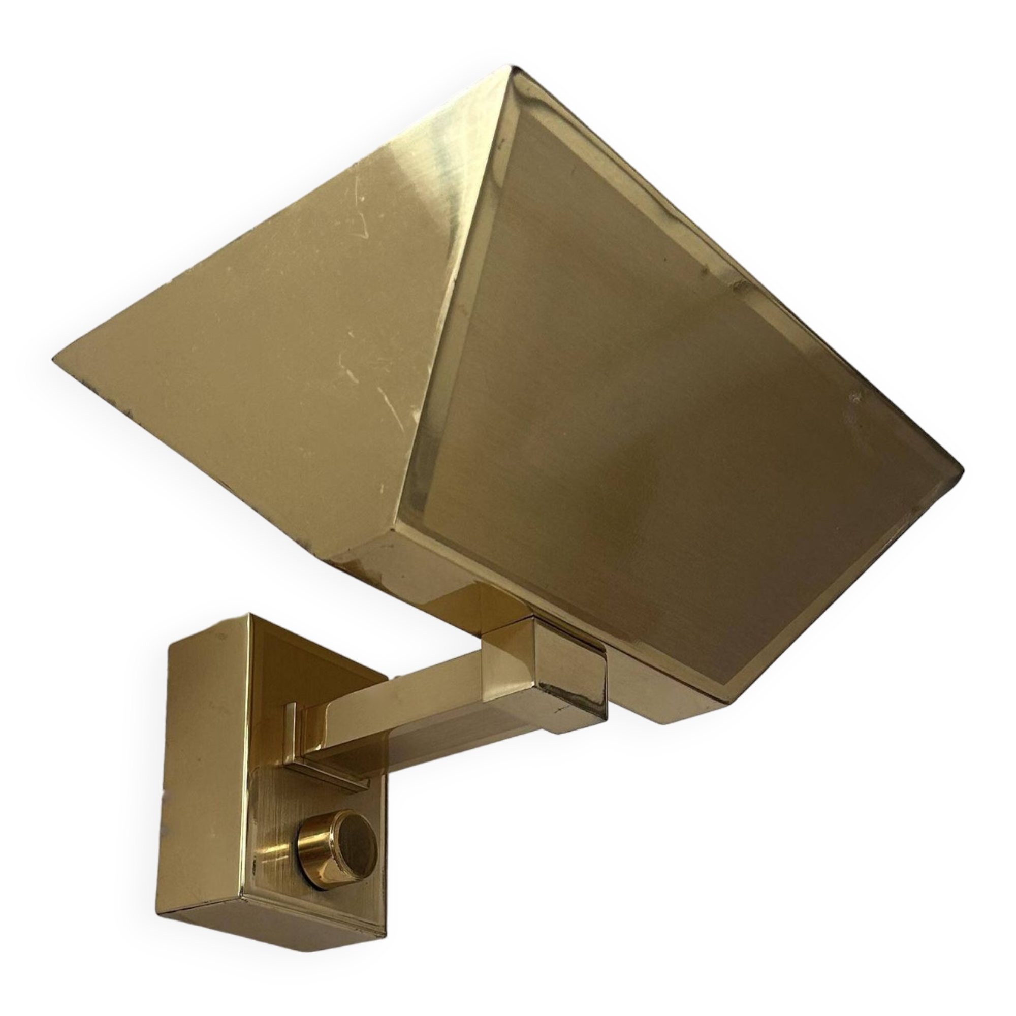 Vintage wall light, solid brass, Italy 1970s