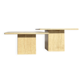 Tables gigognes en travertin vintage ou tables d'appoint, années 1970