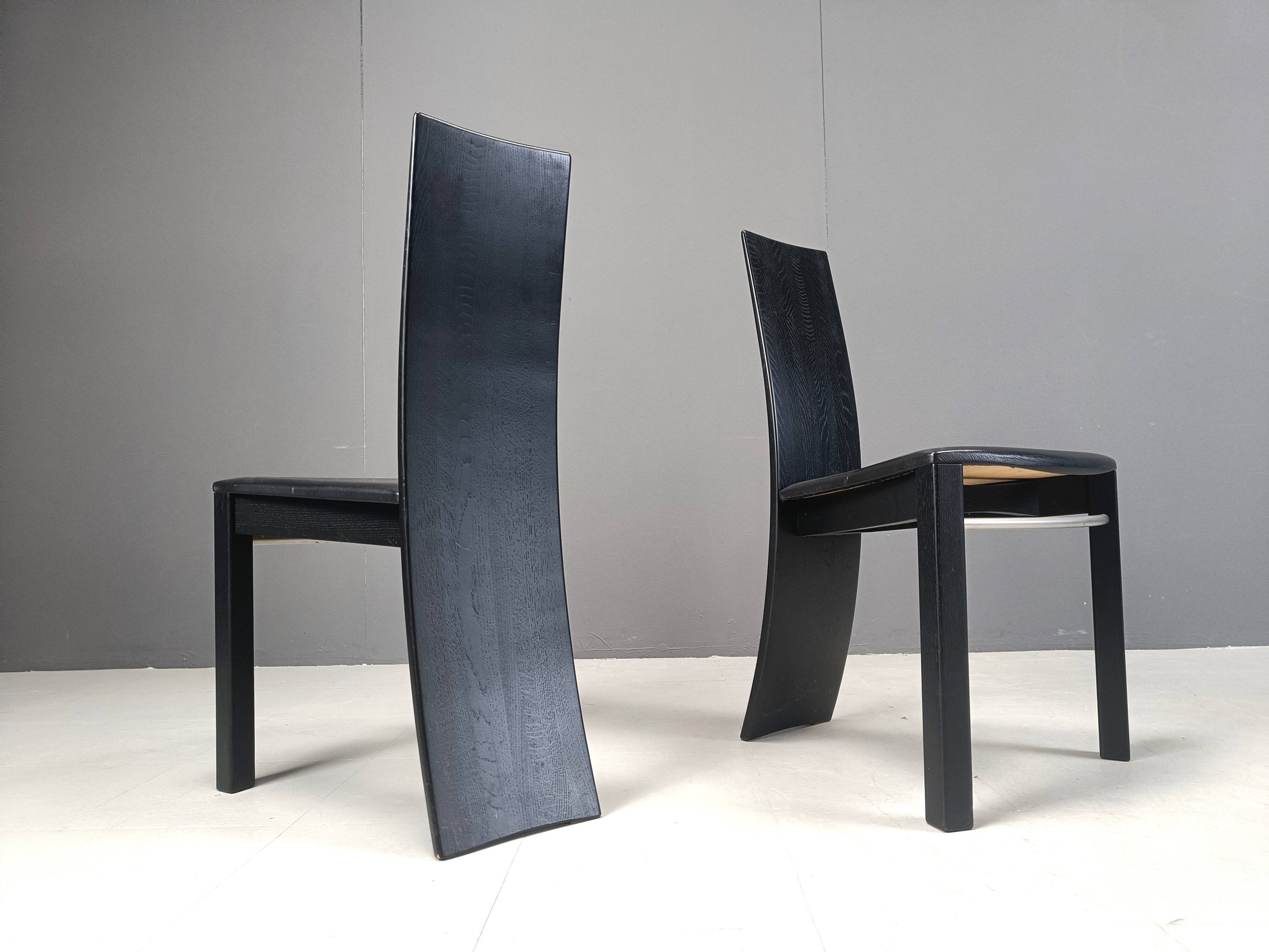 Vintage curved wooden dining chairs, 1980s