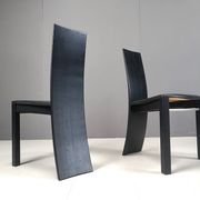 Vintage curved wooden dining chairs, 1980s