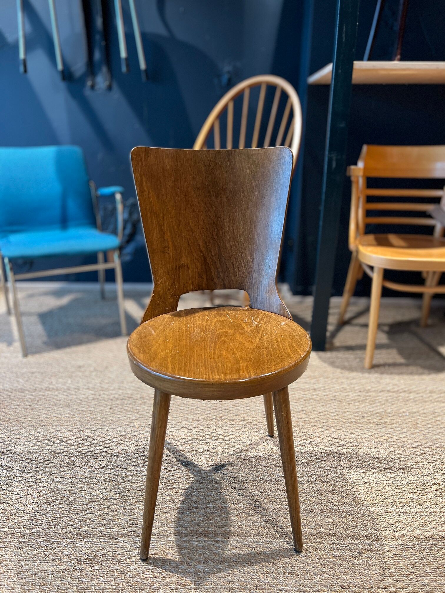 Set of 7 baumann bistro chairs model dove 50s