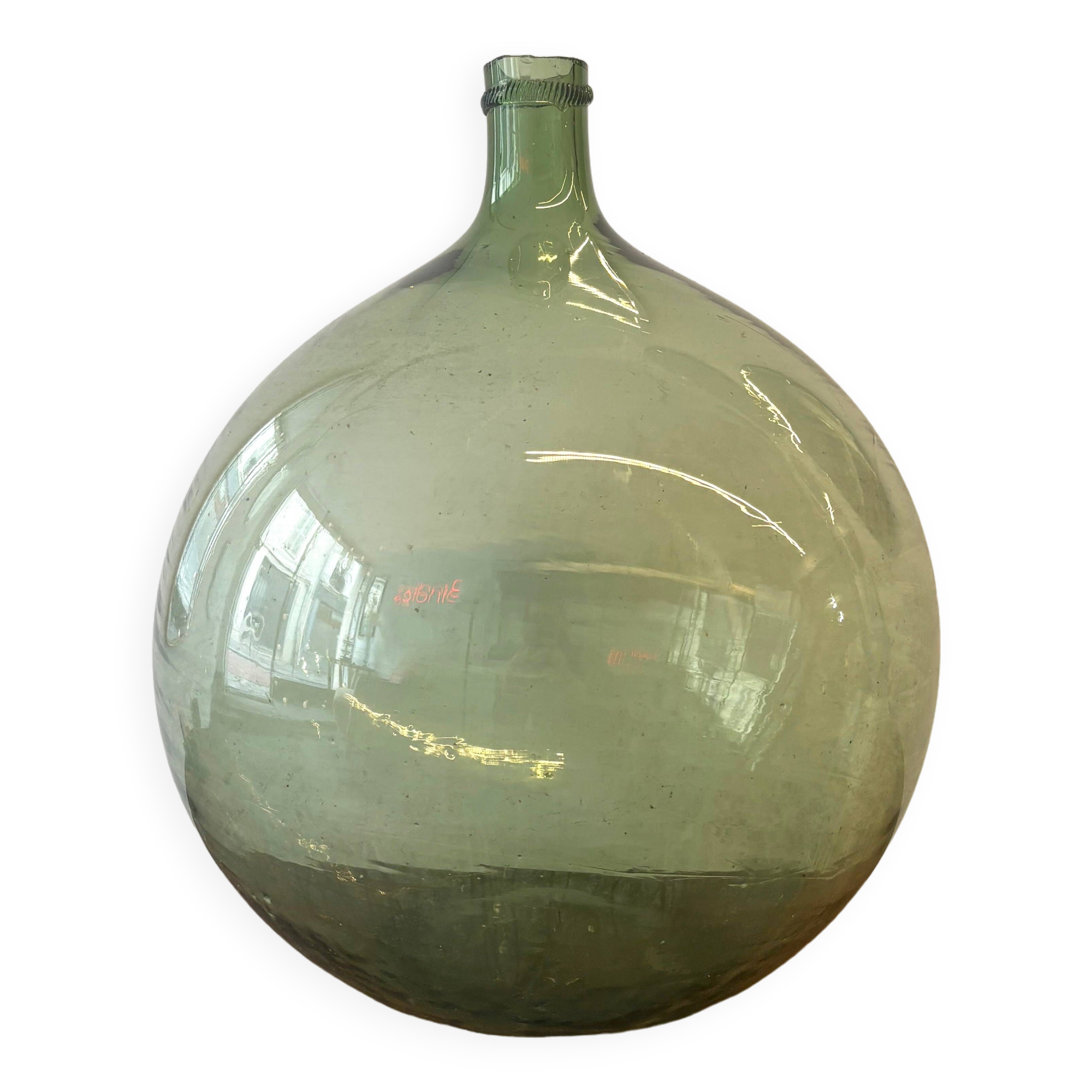 Fat demijohn in old blown glass