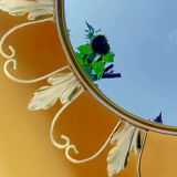 Vintage "witch" mirror - round convex mirror in gold metal