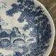 Small deep Gien earthenware plate with blue landscape motif D21.5
