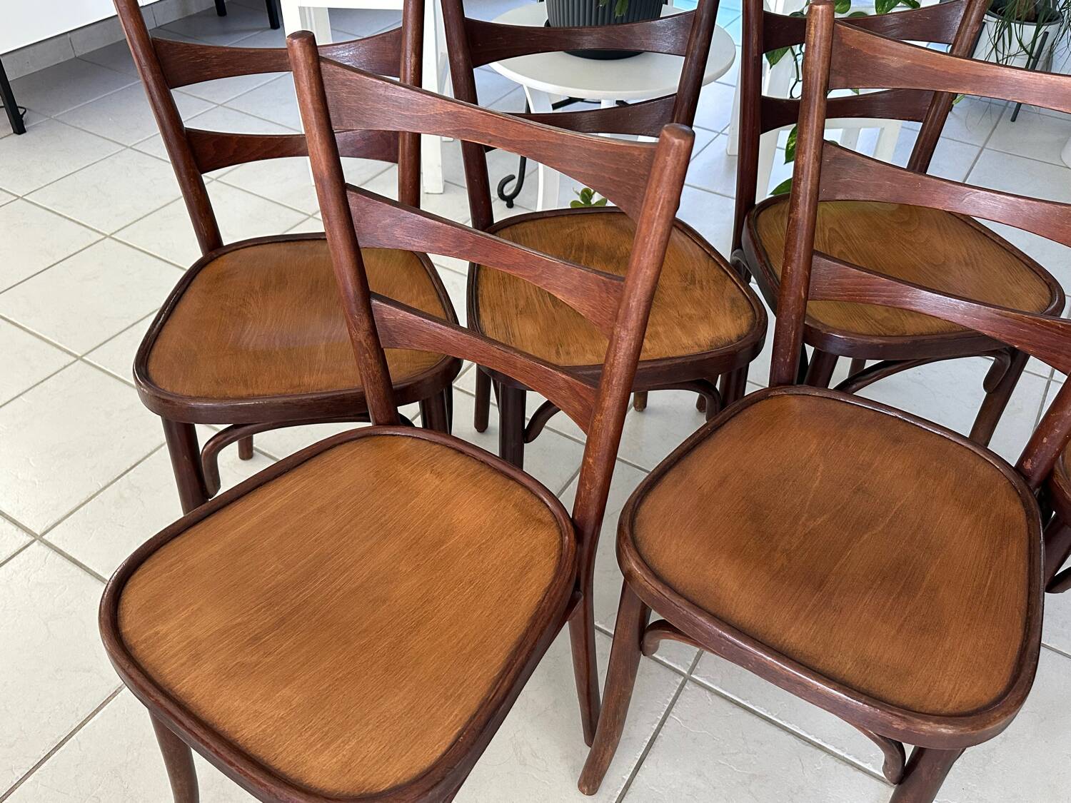 Suite 6 chaises de Bistrot vintage années 1960