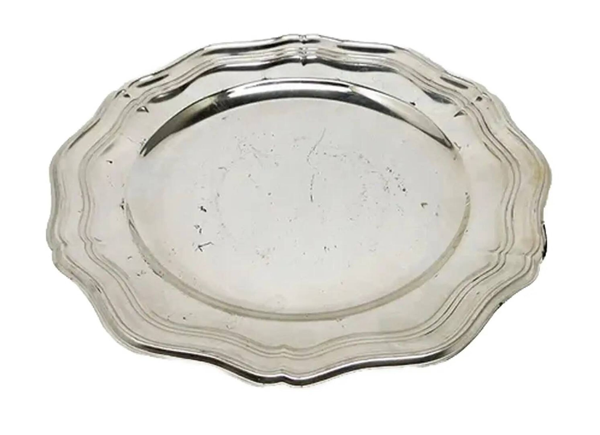 Plate, Art Deco, silver-plated brass, Sweden, 1950s
