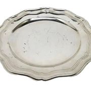 Plate, Art Deco, silver-plated brass, Sweden, 1950s