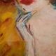 Painting of woman portrait in oil
