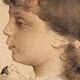 Aquarelle sur papier, portrait d'une jeune fille signé Alessandro Rontini Florence (1854-1933)