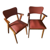 Paire de fauteuils de bridge année 50