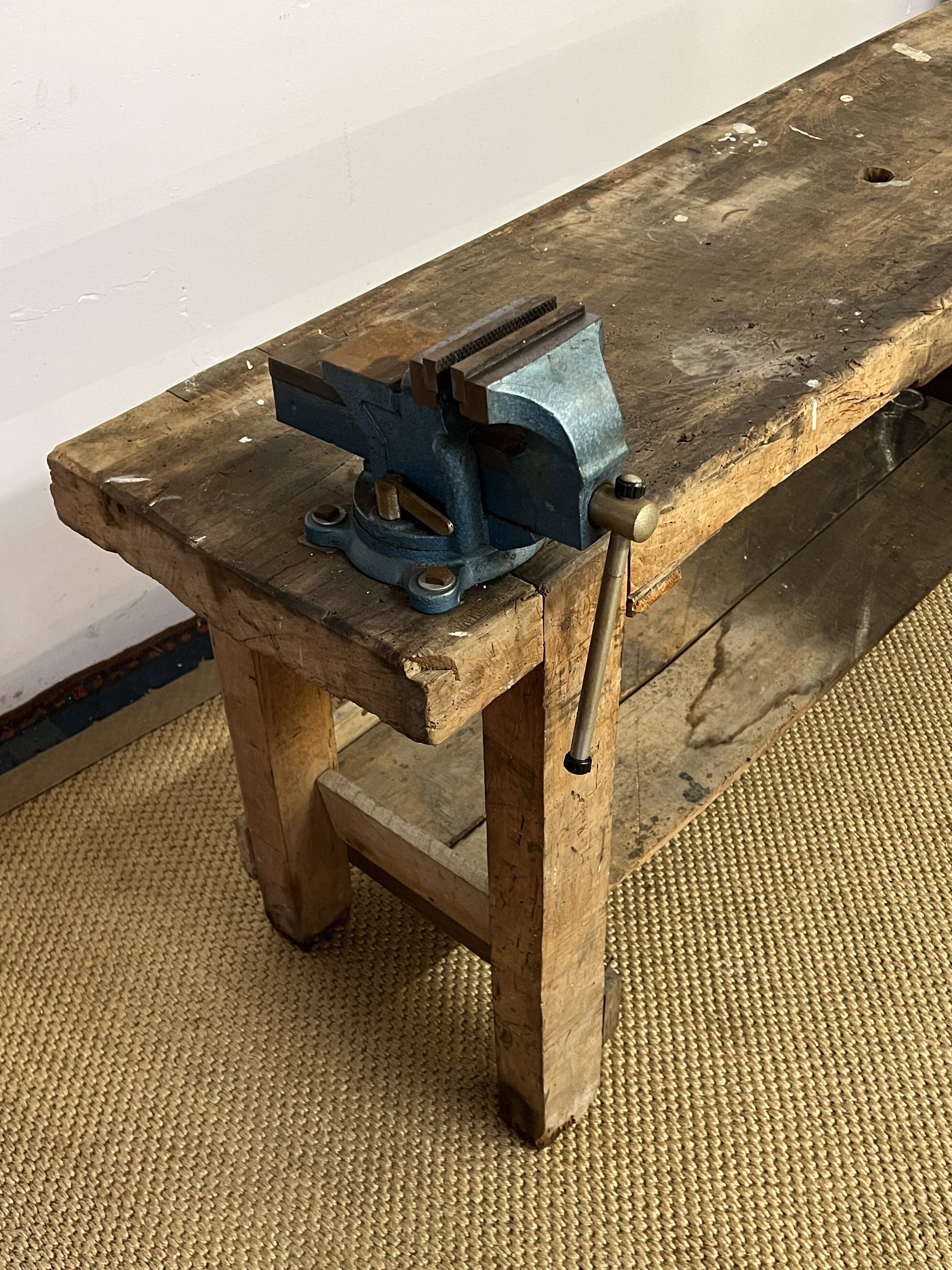 Old wooden craft workbench