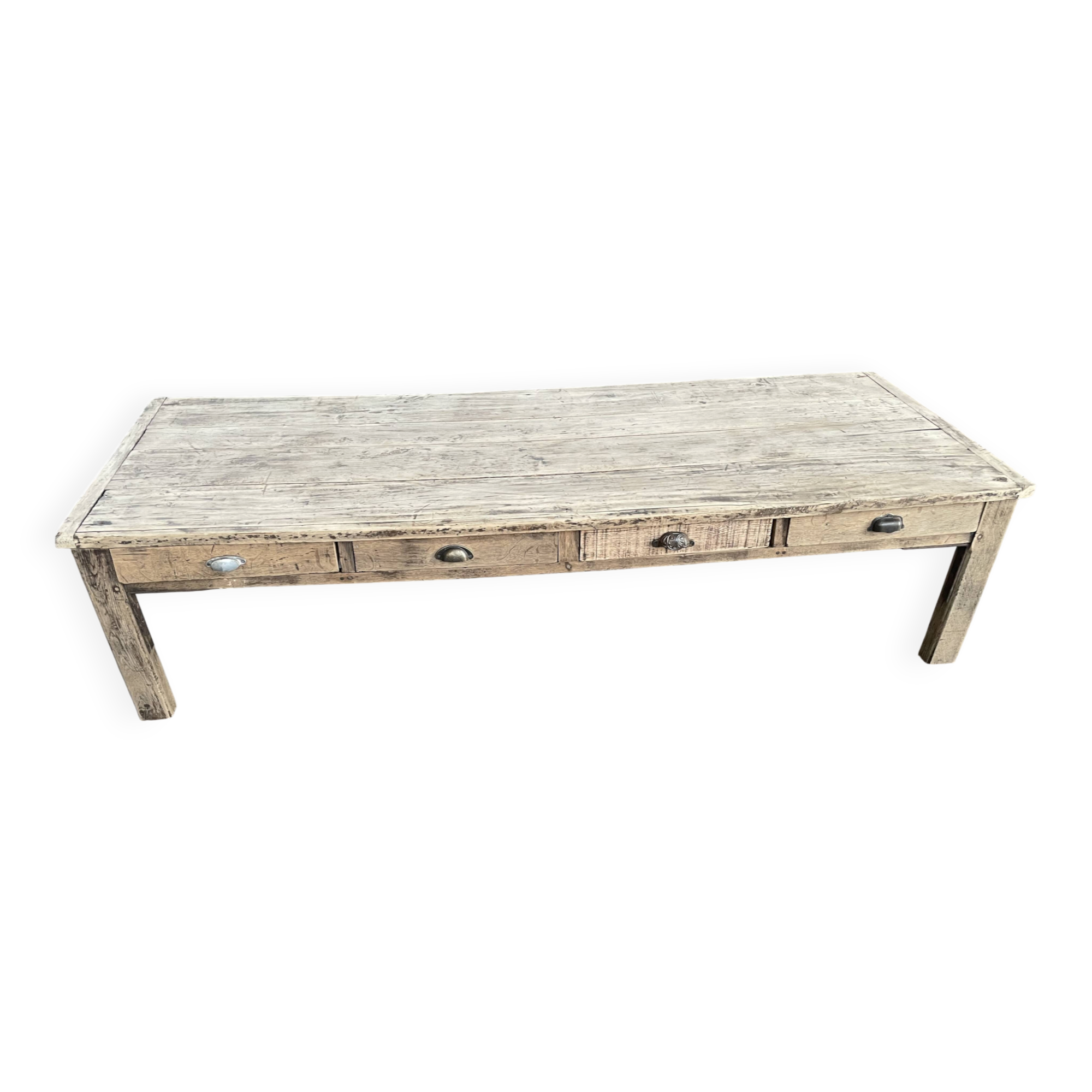 Large farmhouse coffee table with 8 drawers
