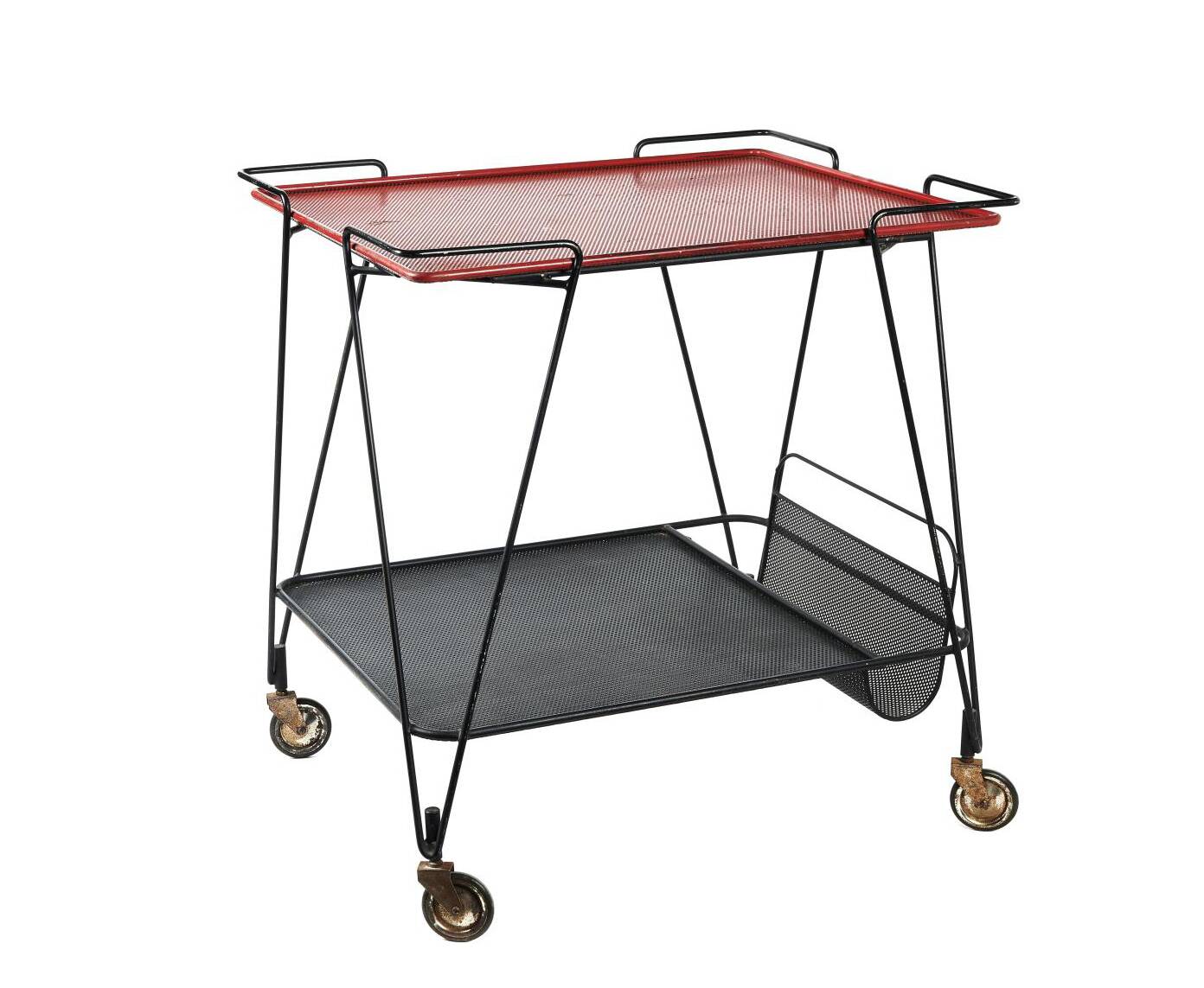 Side table • Vintage serving trolley • 1st Edition • Mathieu Matégot • 1952