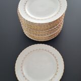 24 vintage L'amandimoise earthenware plates