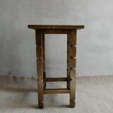 Wooden stool with carved legs, Folk Art