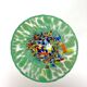 Set of 6 blown glass glasses with coloured Murano granules.