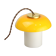 Mid-century yellow glass & brass mushroom table lamp