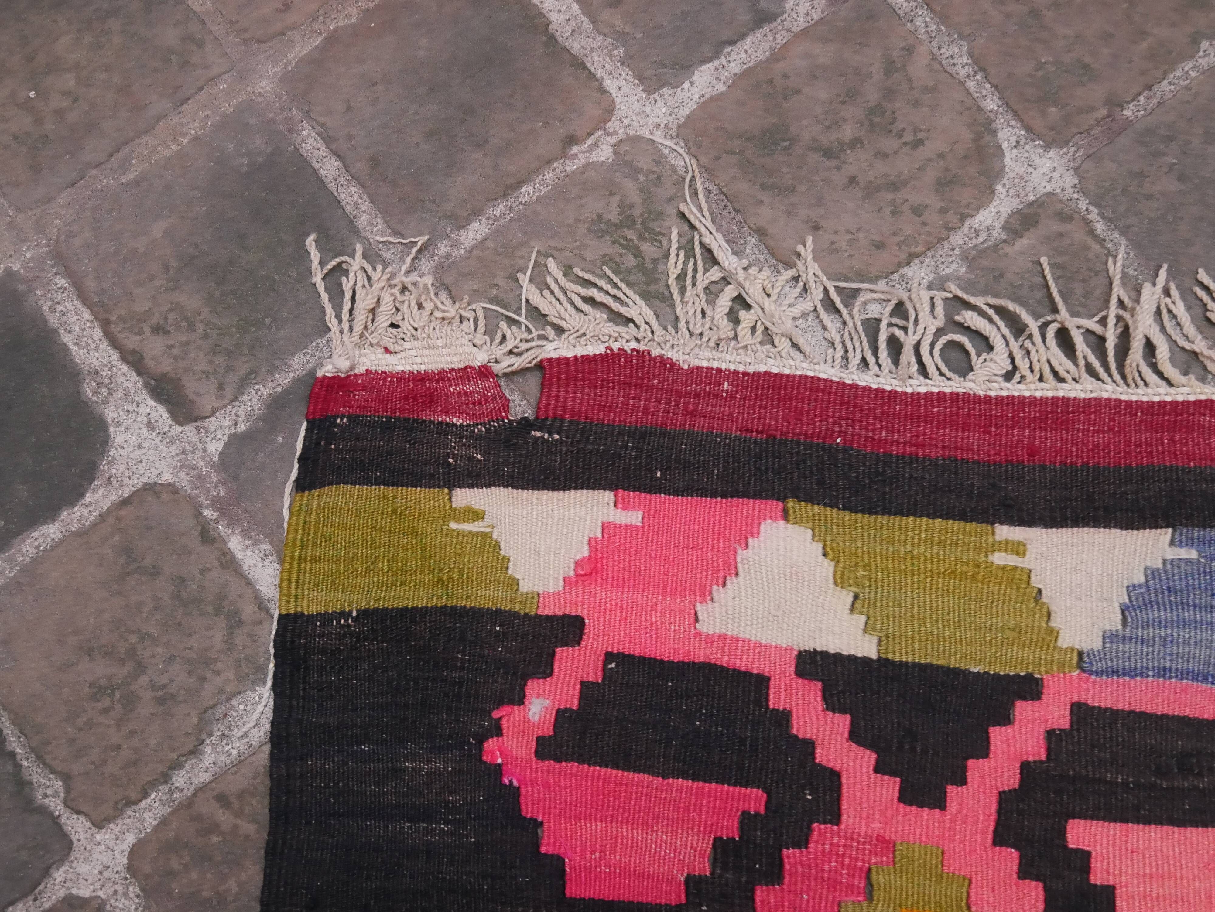 Old Oriental carpet kilim Anatolia 300 x 155 cm