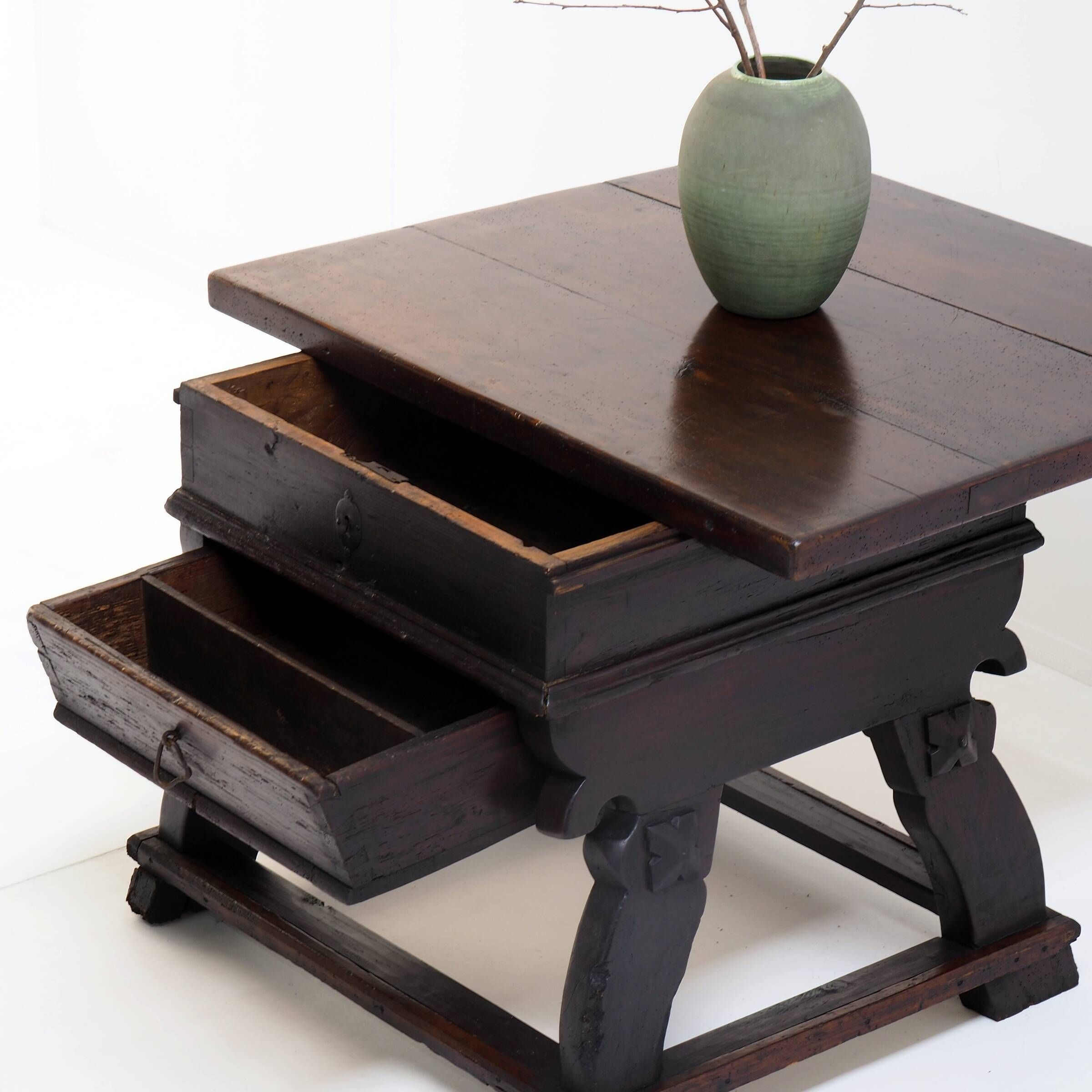 Antique Banker’s Rent Table with Sliding Top, 18th Century