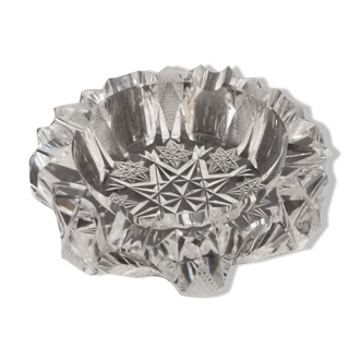 Ashtray of the 70s in chiseled crystal Made in poland