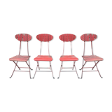 4 garden chairs folding metal wood