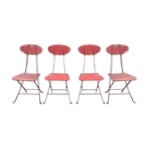 4 garden chairs folding metal wood