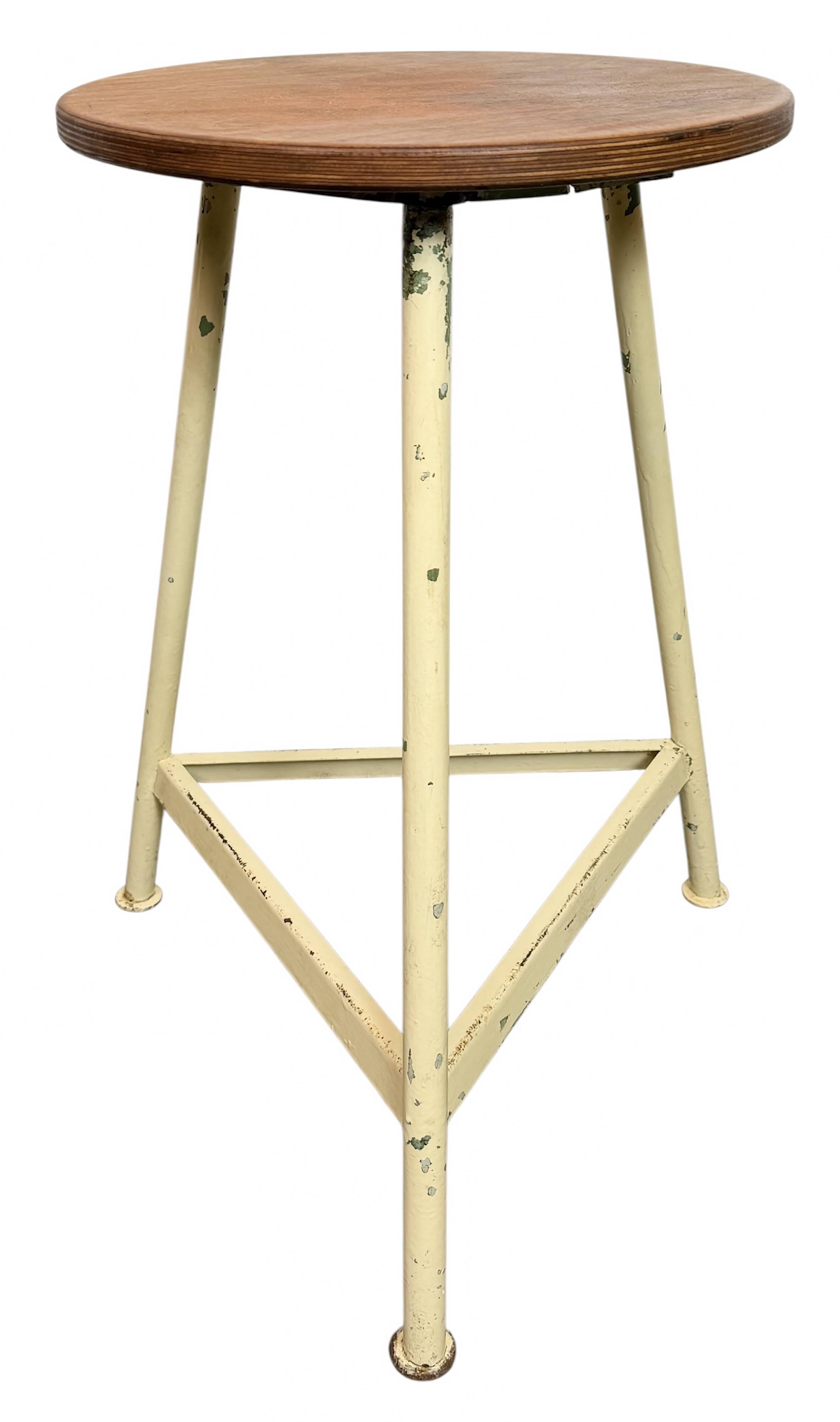 Beige Industrial Workshop Stool, 1960s