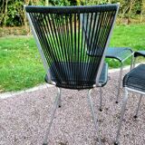 Pair of vintage Scoubidou chairs and stools