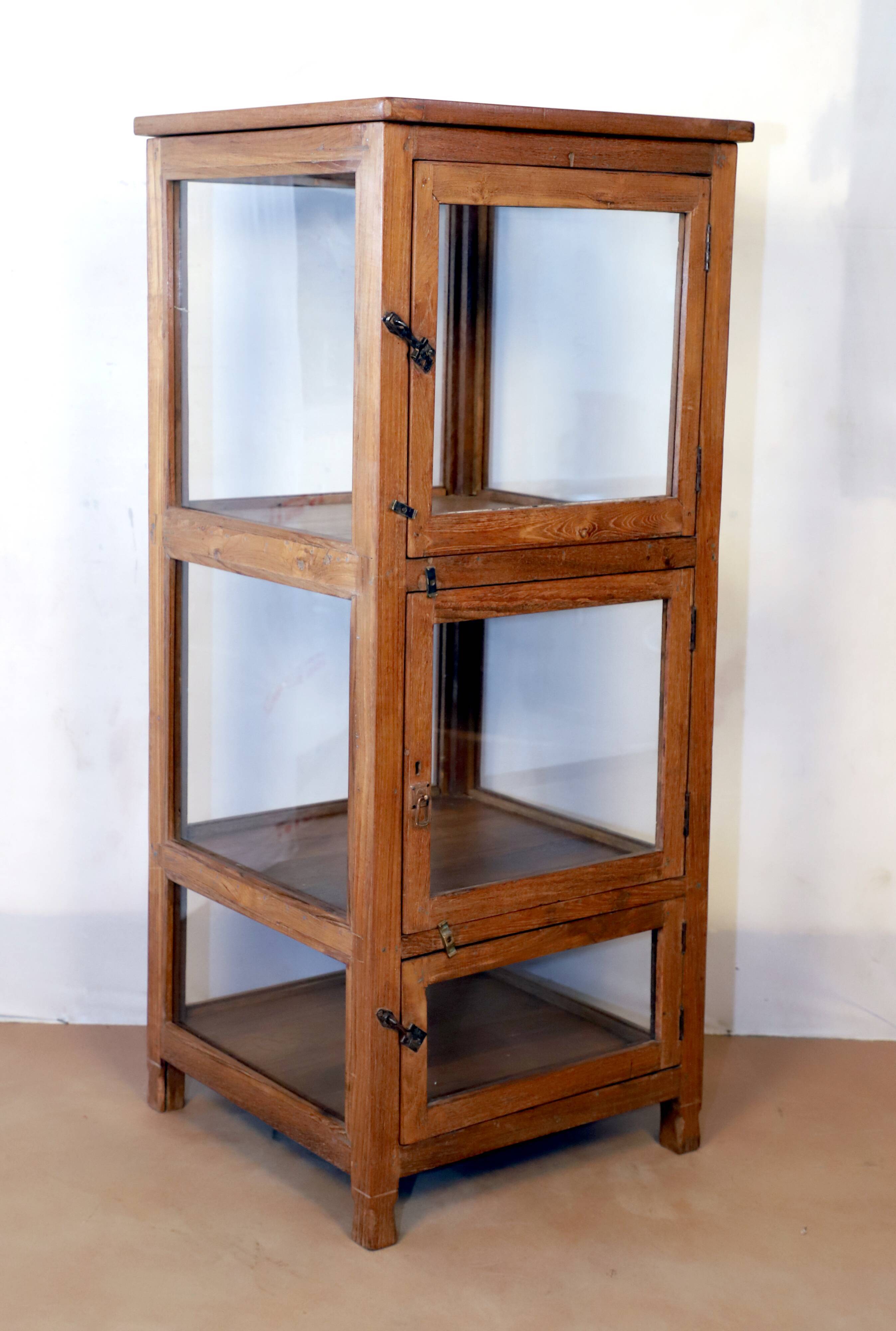 Burmese teak shopkeeper's showcase