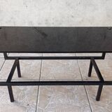 1950s metal and glass coffee table