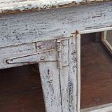 Small old white wooden display case