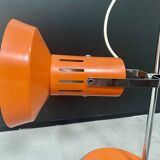 Orange lacquered metal and chrome desk lamp - circa 1970