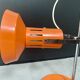 Lampe de bureau métal laqué orange et chrome - vers 1970