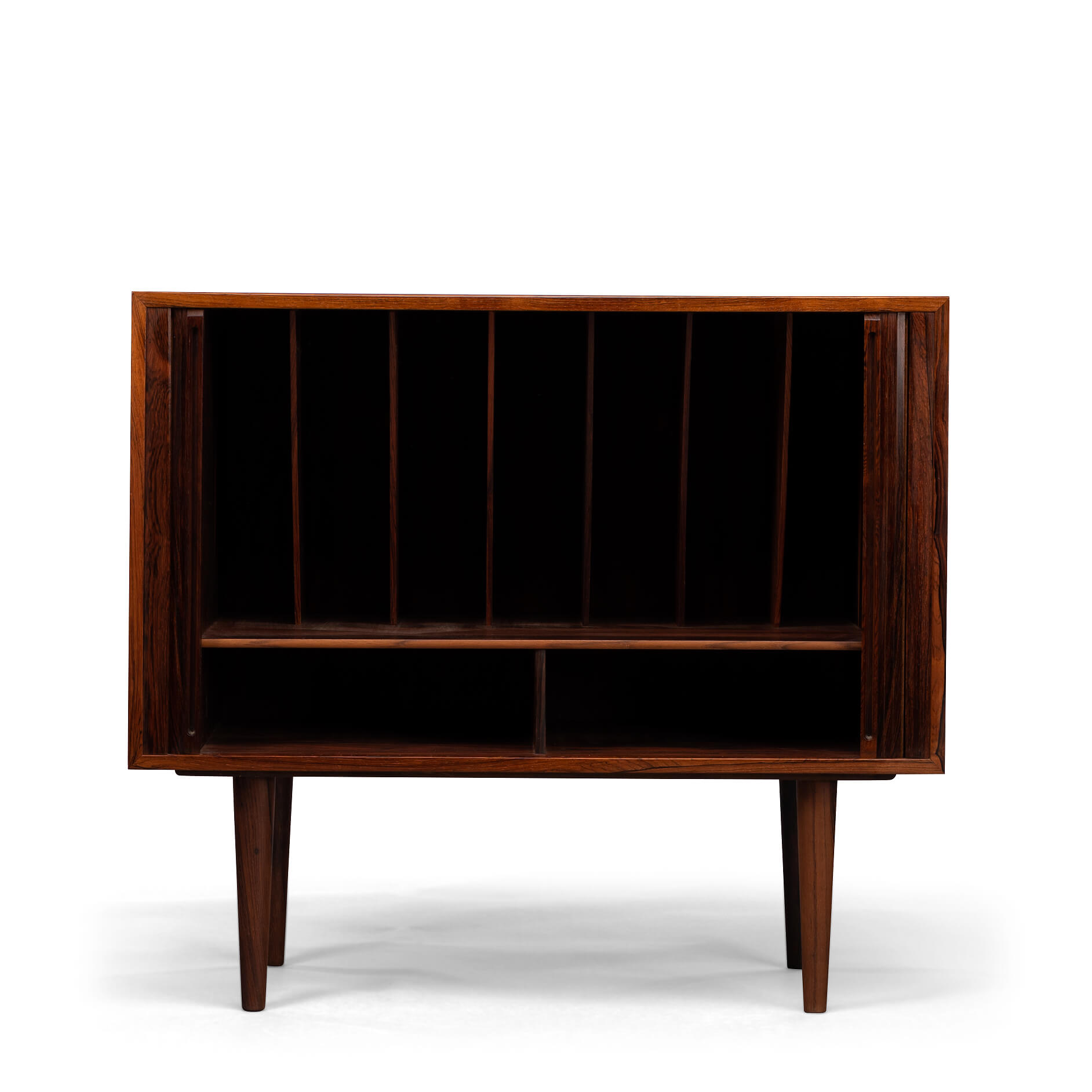 Danish Design Rosewood small chest for LP's with tambour doors, 1960s