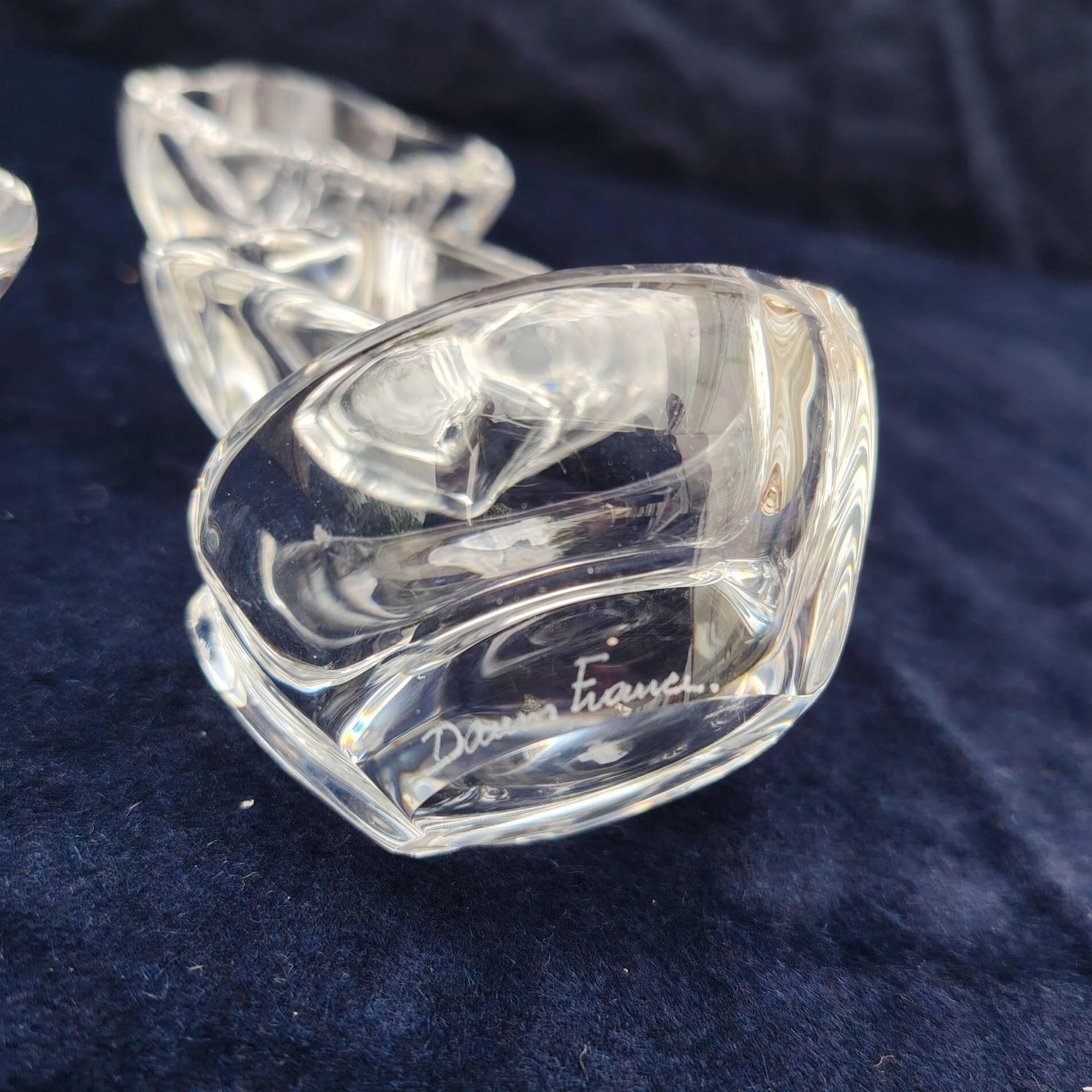 4 Daum crystal ashtrays playing cards